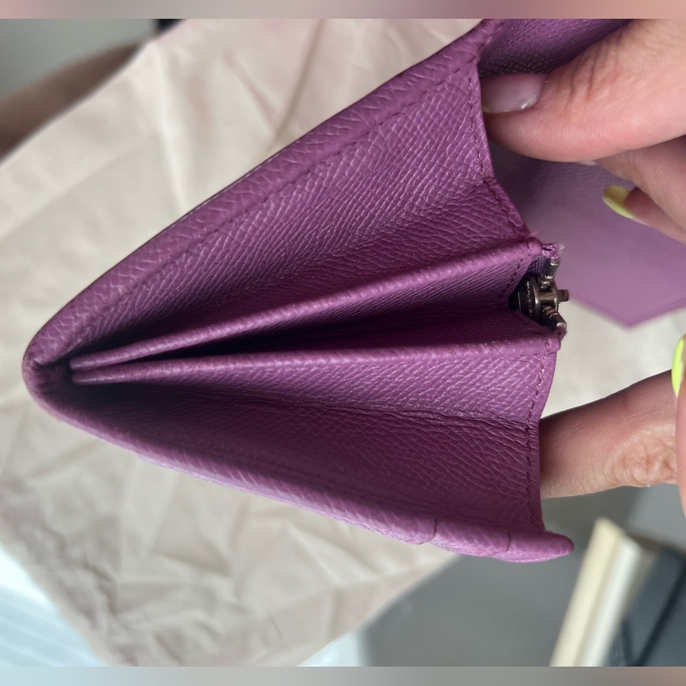 BVLGARI Bulgari Purple Lavender Saffiano Leather Continental Card Coin Wallet - Picture 11 of 16